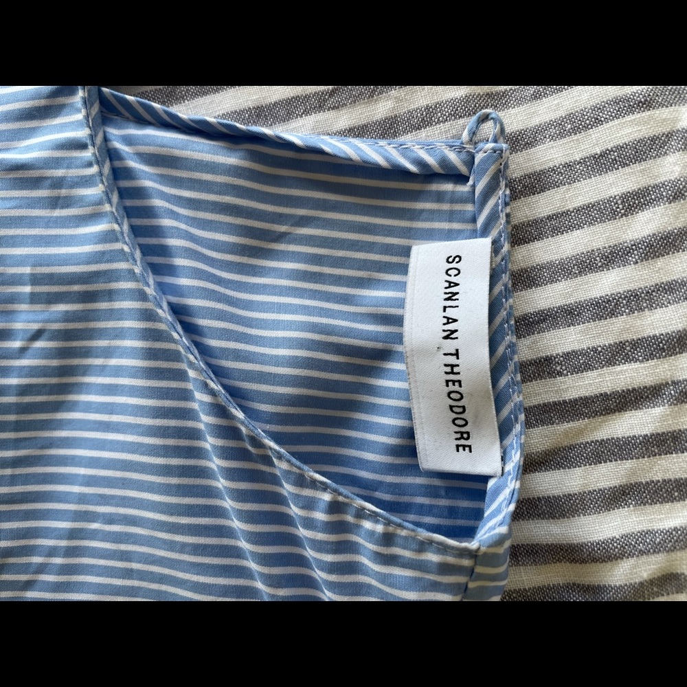 Scanlan Theodore size 8 blue and white striped shirt - Picture 3 of 7